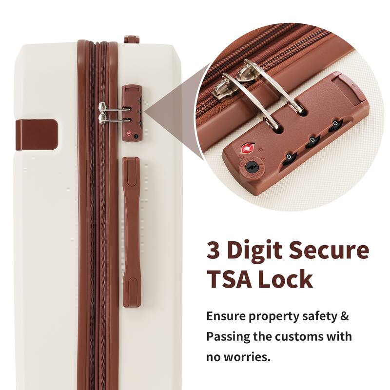 TSA-Approved Spinner Luggage Set with Packing Cubes - Expandable, Durable ABS Material, 16", 20", 24", 28" Travel Suitcases