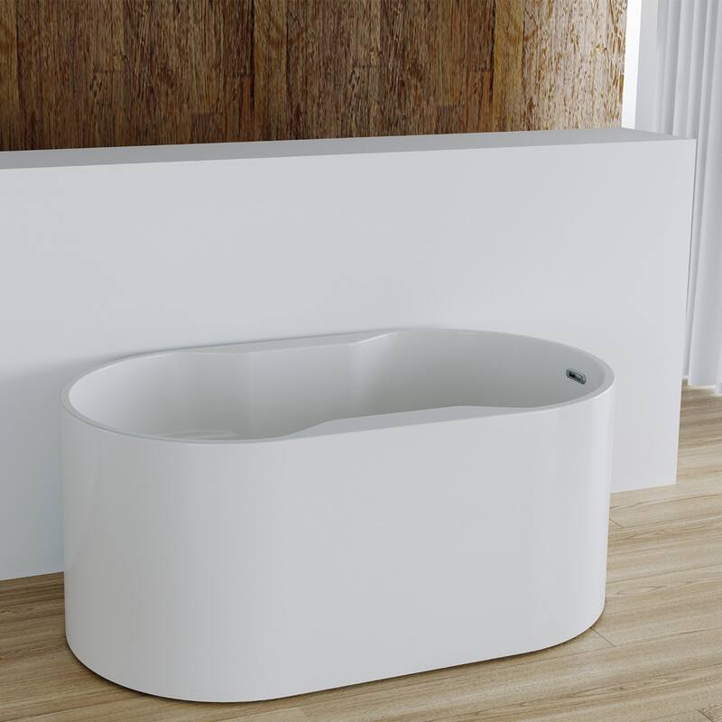 Palmer 56" Freestanding White Acrylic Bathtub with Adjustable Feet
