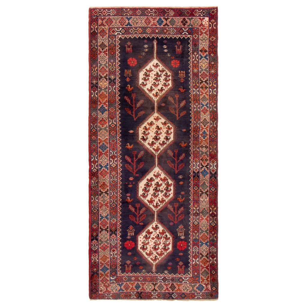 ECARPETGALLERY Hand-knotted Konya Anatolian Navy Wool Rug - 4'2 x 9'5