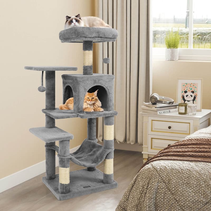 Costway 44” Tall Multi-level Cat Tree with Cushion Top Perch, - See Details