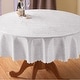 preview thumbnail 20 of 22, Solid Scroll Scalloped Edge Tablecloth White - 70" Round