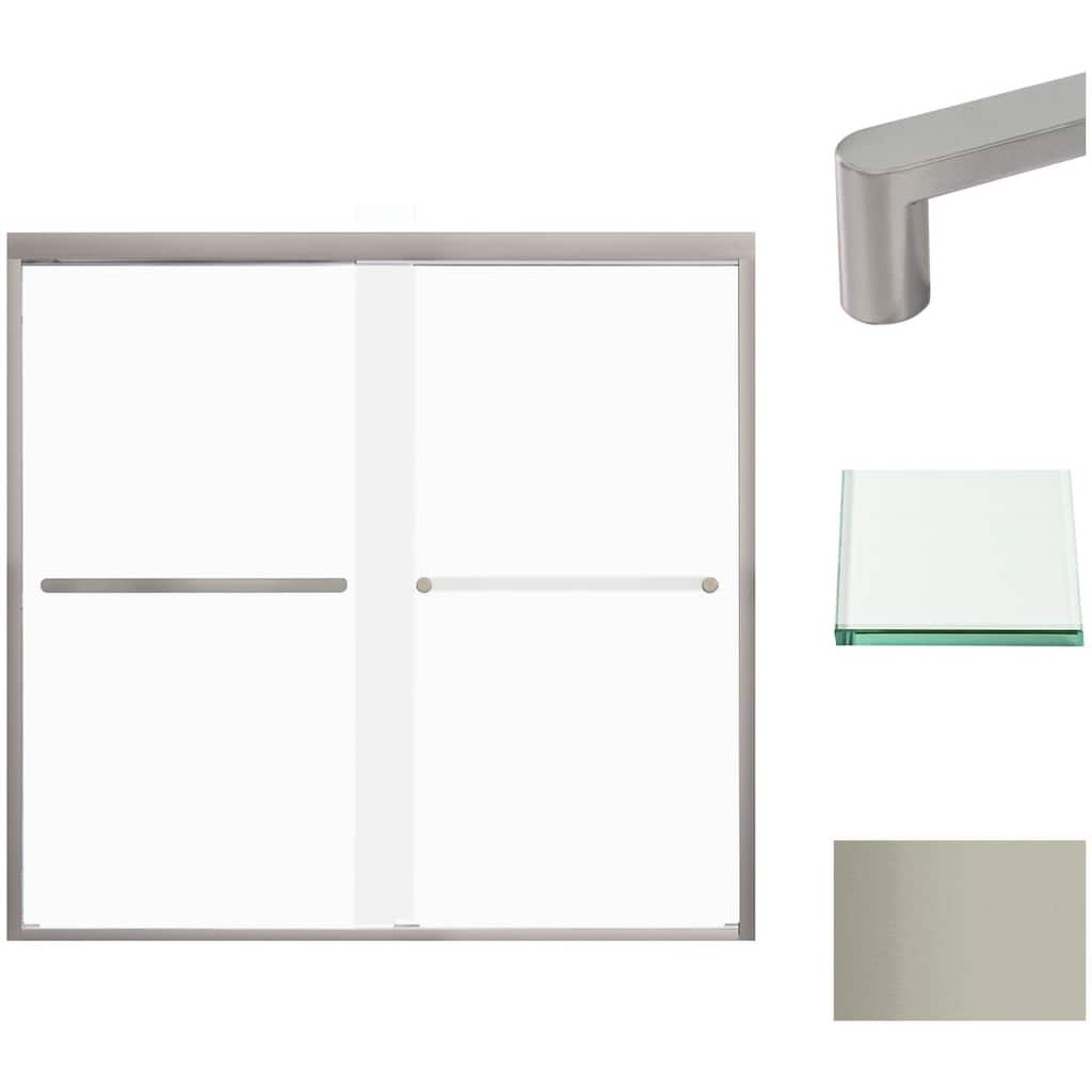 Transolid FBPT605808F-R 58" High x 59" Wide Bypass Frameless Shower
