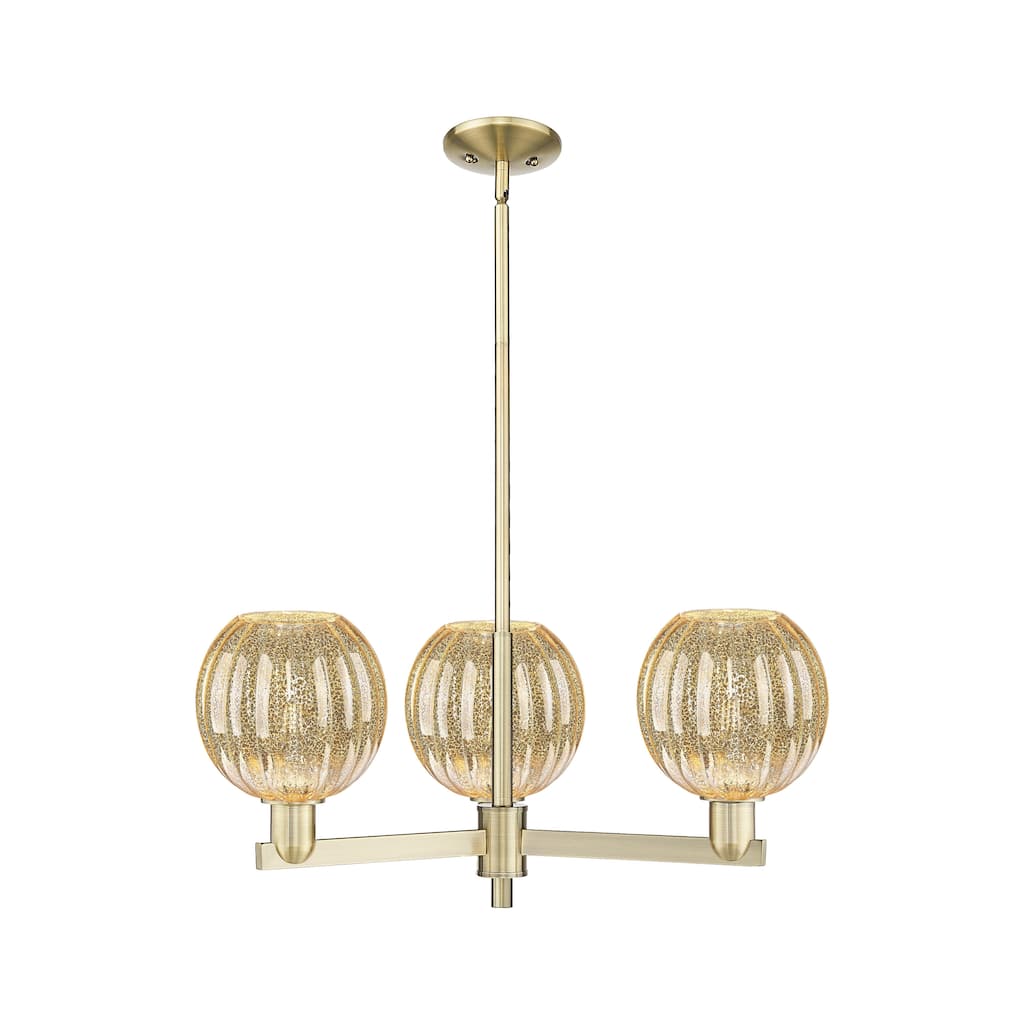 Innovations Lighting Downtown Urban - Preston - 3 Light 18" Globe Shade Stem Hung Chandelier