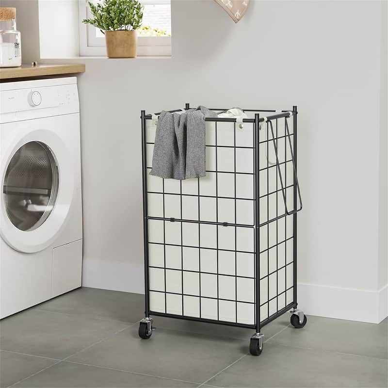 Laundry Hamper with Wheels - 16.9"L x 12.2"W x 28.1"H