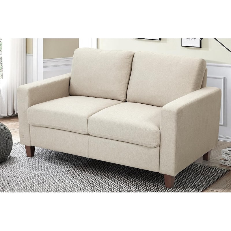 Miles 2 Piece Sofa and Loveseat Sets with Reversible Back Pillows Mid Century Modern Sofa