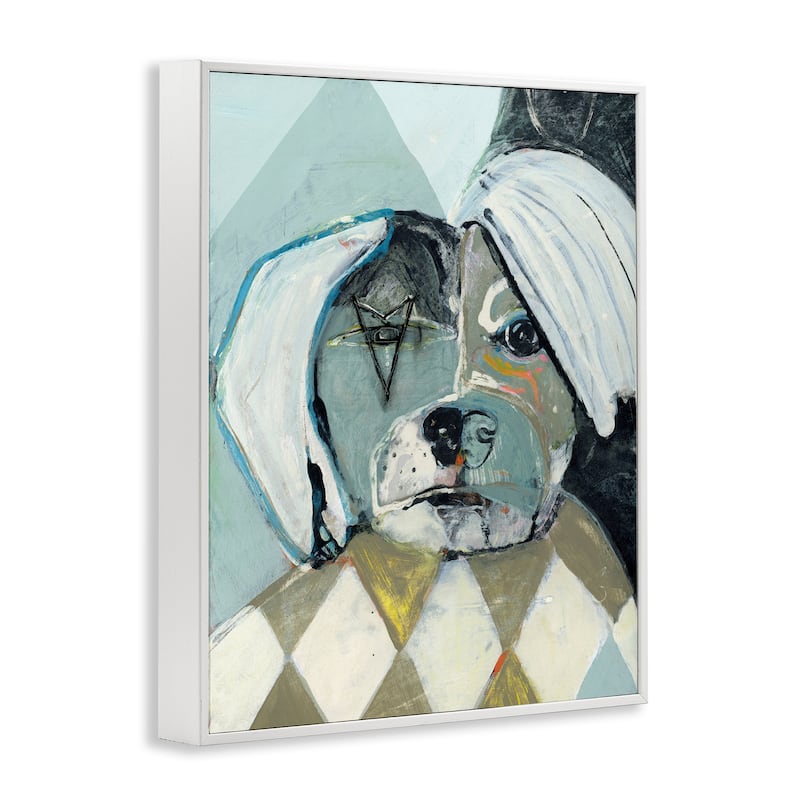 Stupell Abstract Dog Face Portrait Framed Giclee Art Design By Stacy Milrany