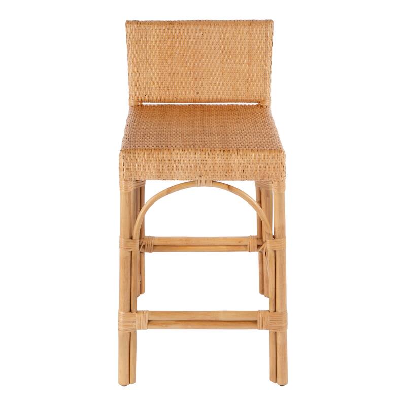 Serienna 24.5"H Seat Rattan Low Back Counter Stool