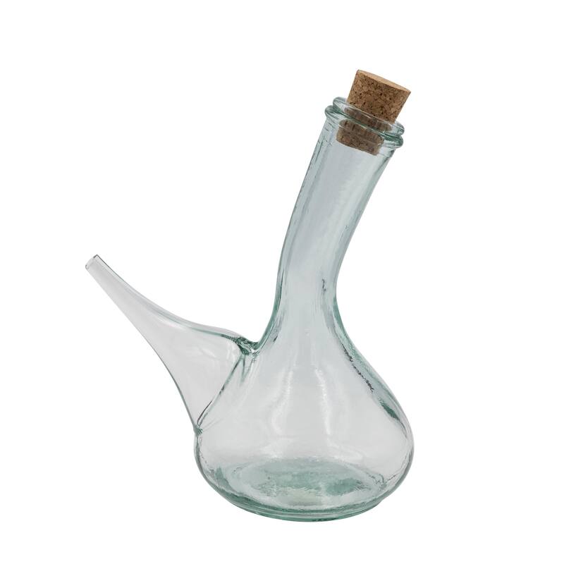 Reclaimed Traditional Glass Wine Pitcher with Cork