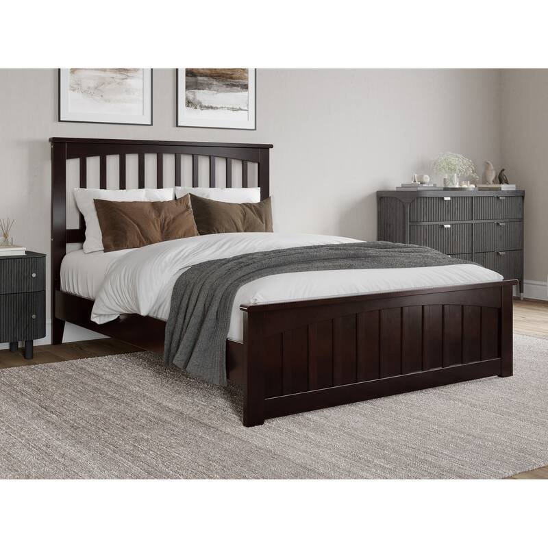Solid Wood Low Profile Platform Bed with Footboard - Twin Twin XL Full Sizes