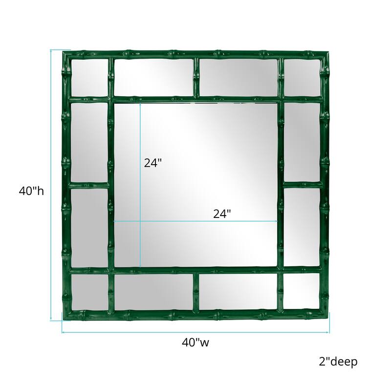 Allan Andrews Square Bamboo Framed Wall Mirror - 40" x 40"