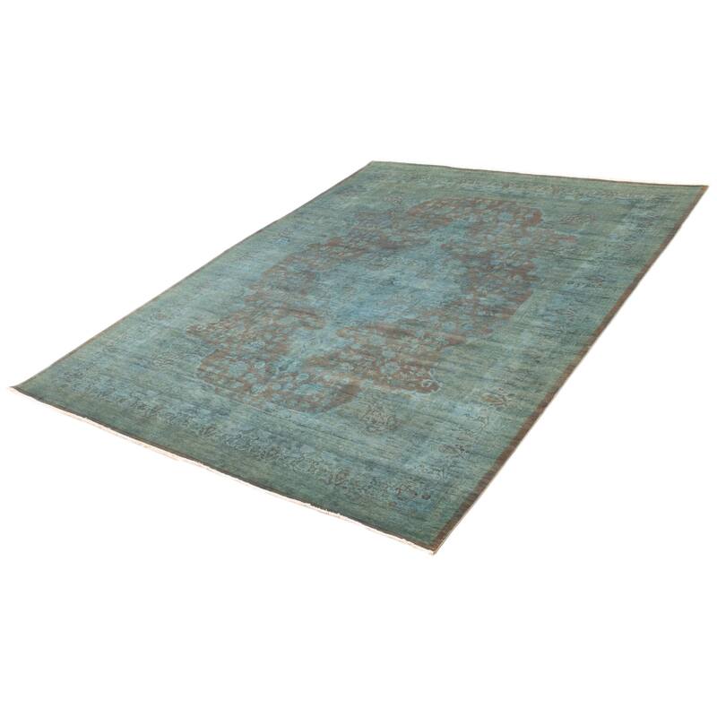 ECARPETGALLERY Hand-knotted Vibrance Turquoise Wool Rug - 9'0 x 11'10