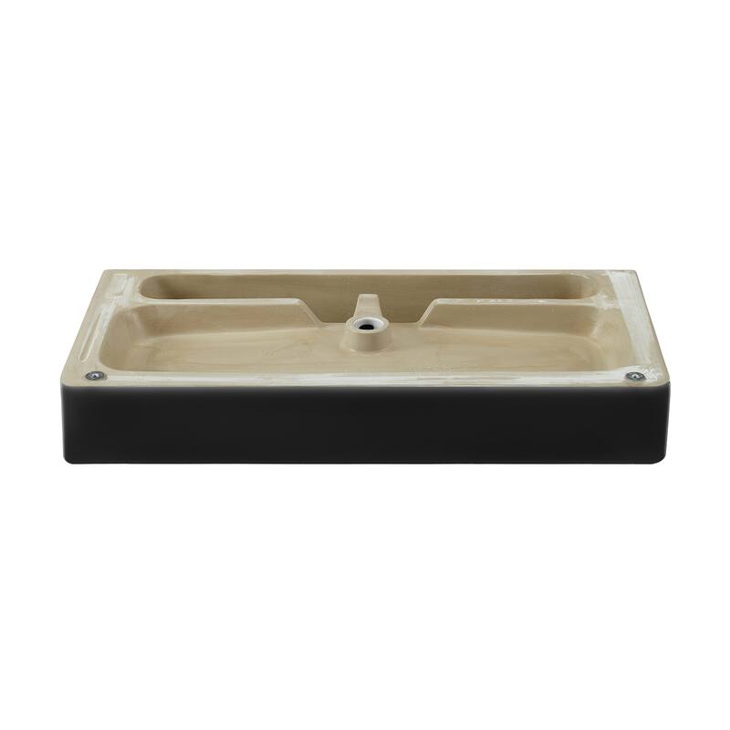 Charme 36 Ceramic Console Sink Matte Black Basin Gold Legs - 35.45" x 16.35" 35.45"