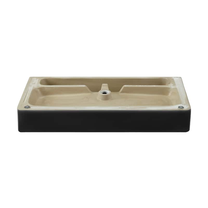 Claire 24 Ceramic Console Sink Matte Black Basin Gold Legs