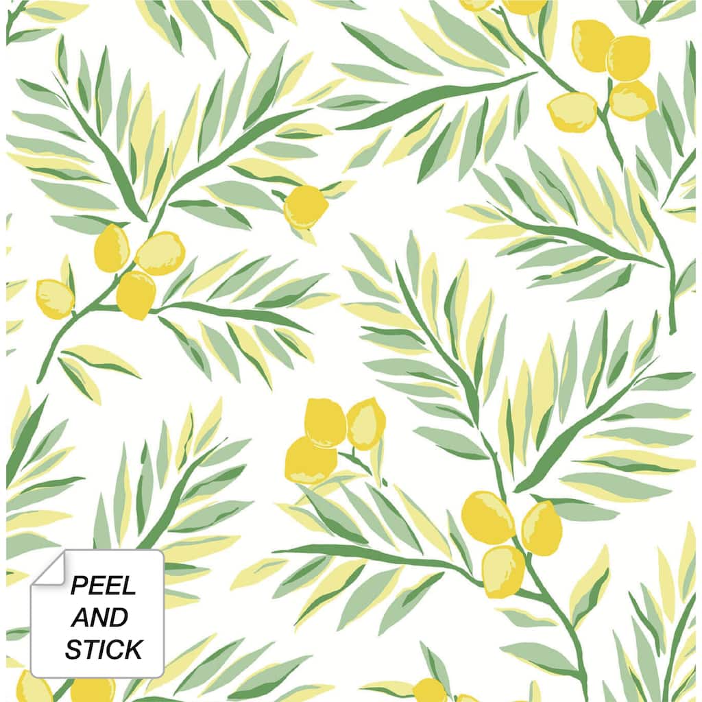 NextWall Lemon Branch Peel and Stick Removable Wallpaper - 20.5 in. W x 18 ft. L