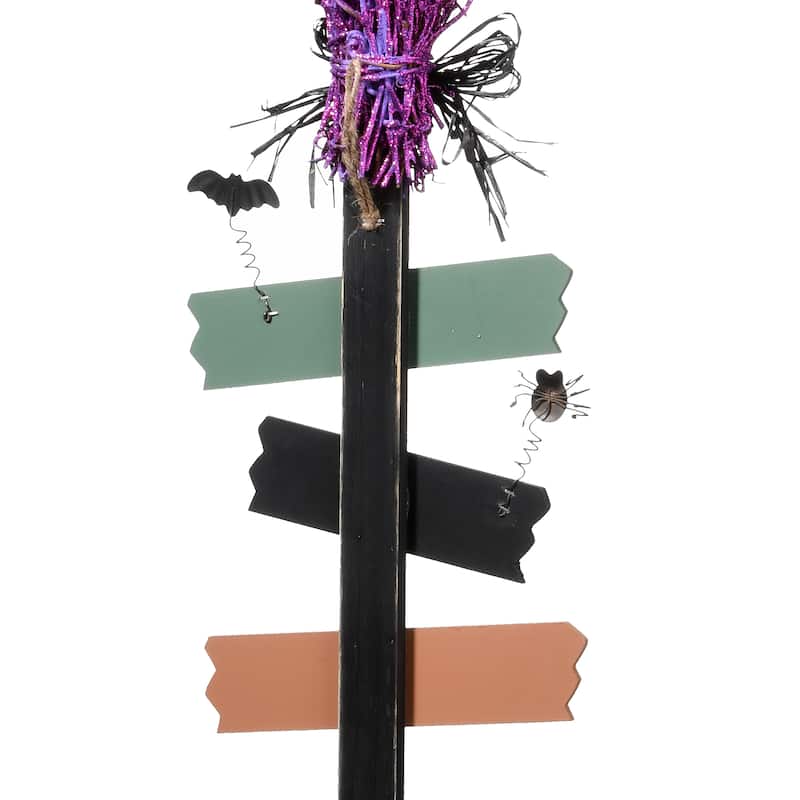 National Tree Company Halloween Witch's Broom Garden Stake, 33 inches