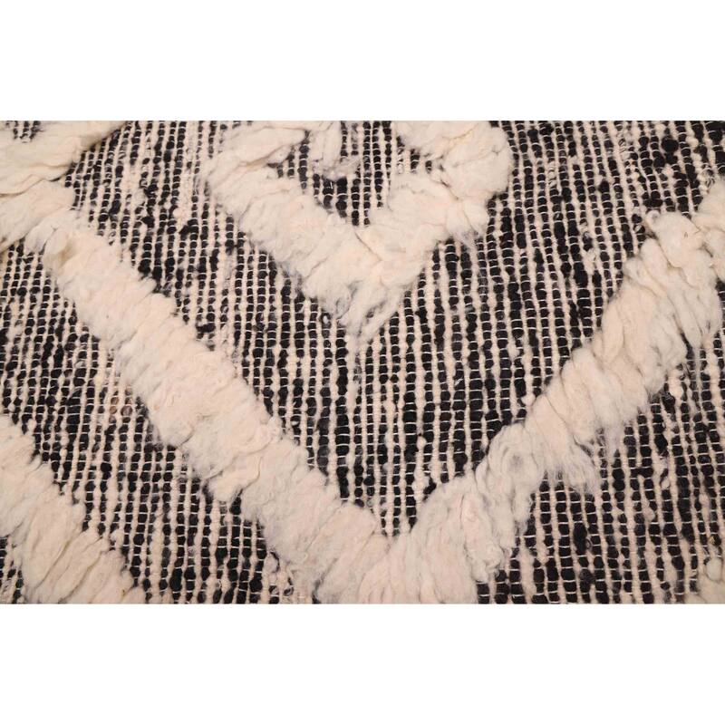 ECARPETGALLERY Hand-knotted Looma Black, Cream Wool Rug - 8'3 x 10'2