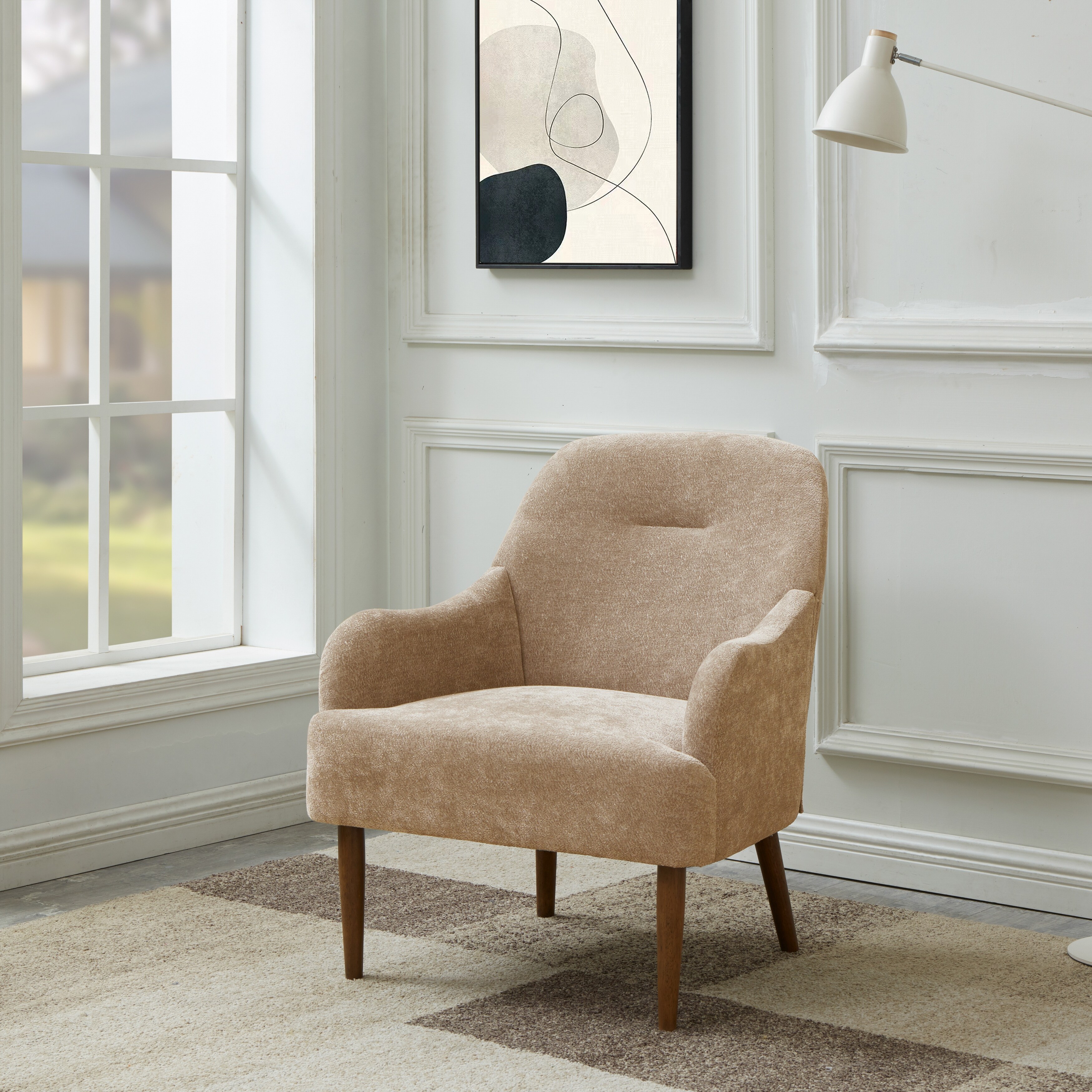 Modern Single Sofa Armchair with Wood Legs Comfy Reading Chair for Small Spaces Living Room Bedroom Apartment Bed Bath Beyond 40983010