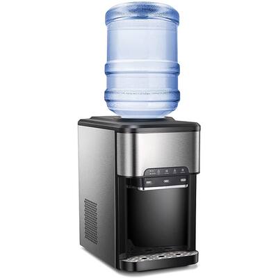 3-in-1 Water Cooler Dispenser, Top Loading Water Cooler with Built-in Ice Maker, 3 Temperatures Setting