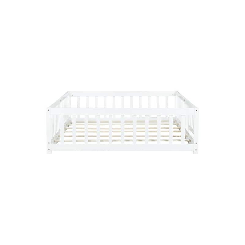 Full Size Floor Bed with Fence and Door