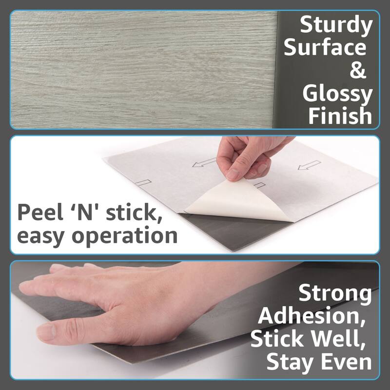 Art3d 12'' X 12'' Wood-Look Peel and Stick Vinyl Floor Tiles,30 pcs,30 sqft