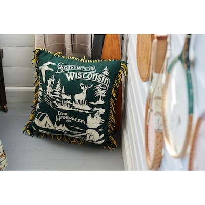 Camp Wandawega Souvenir Fringed Throw Pillow - 20" Square