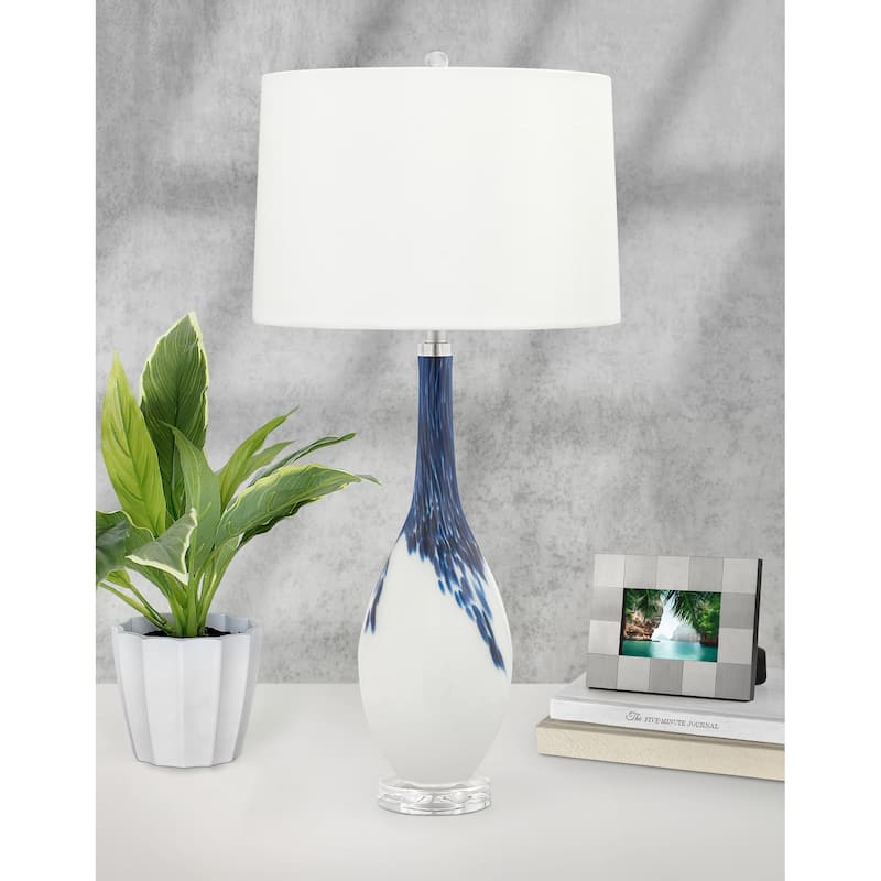 Brescia 34 inch Blue & White Glass Table Lamp