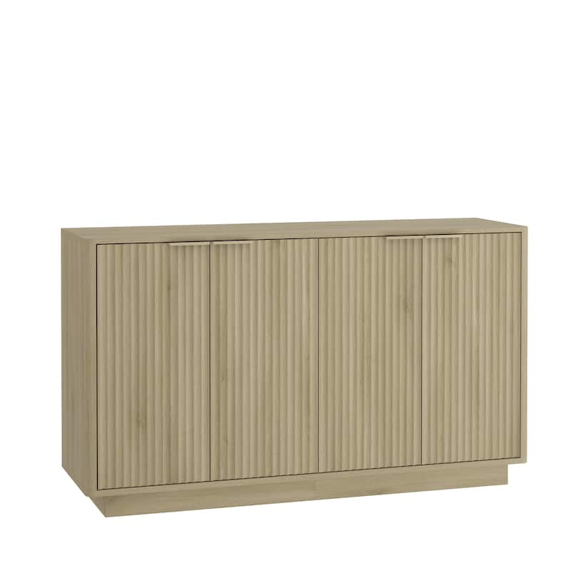 Fluted Sideboard Buffet Cabinet, Modern Credenza with Adjustable Shelves, Large Storage Accent Cabinet Console Table