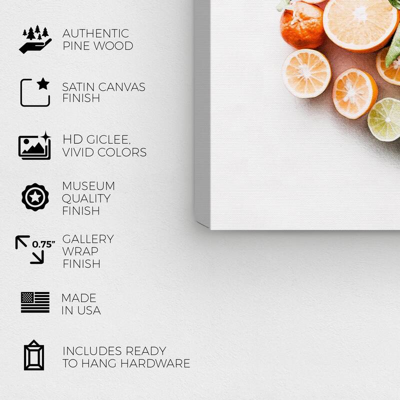 Wynwood Studio 'Citrus Love' Food and Cuisine Wall Art Canvas Print Fruits - Orange, Green