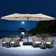 preview thumbnail 49 of 62, 15ft Patio Umbrella Outdoor Market Umbrella with Base and LED Lights Khaki