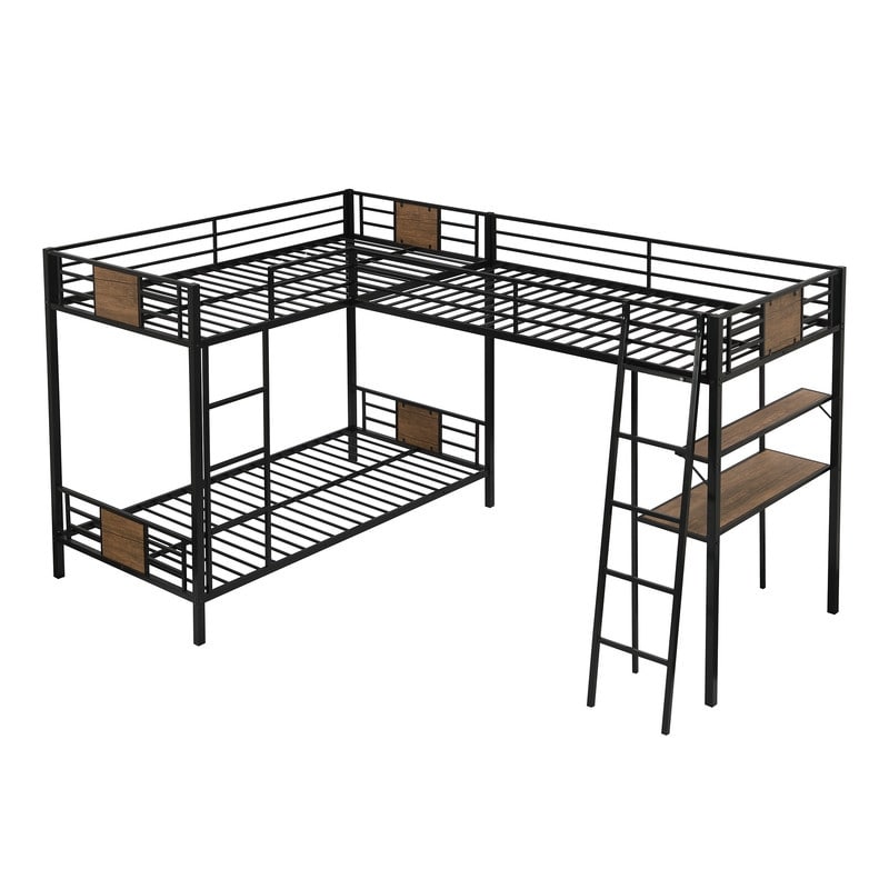 L shaped twin bunk beds clearance
