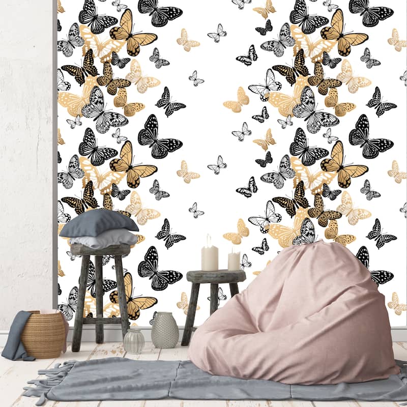 Happiness Butterflies Removable Wallpaper - 24'' inch x 10'ft