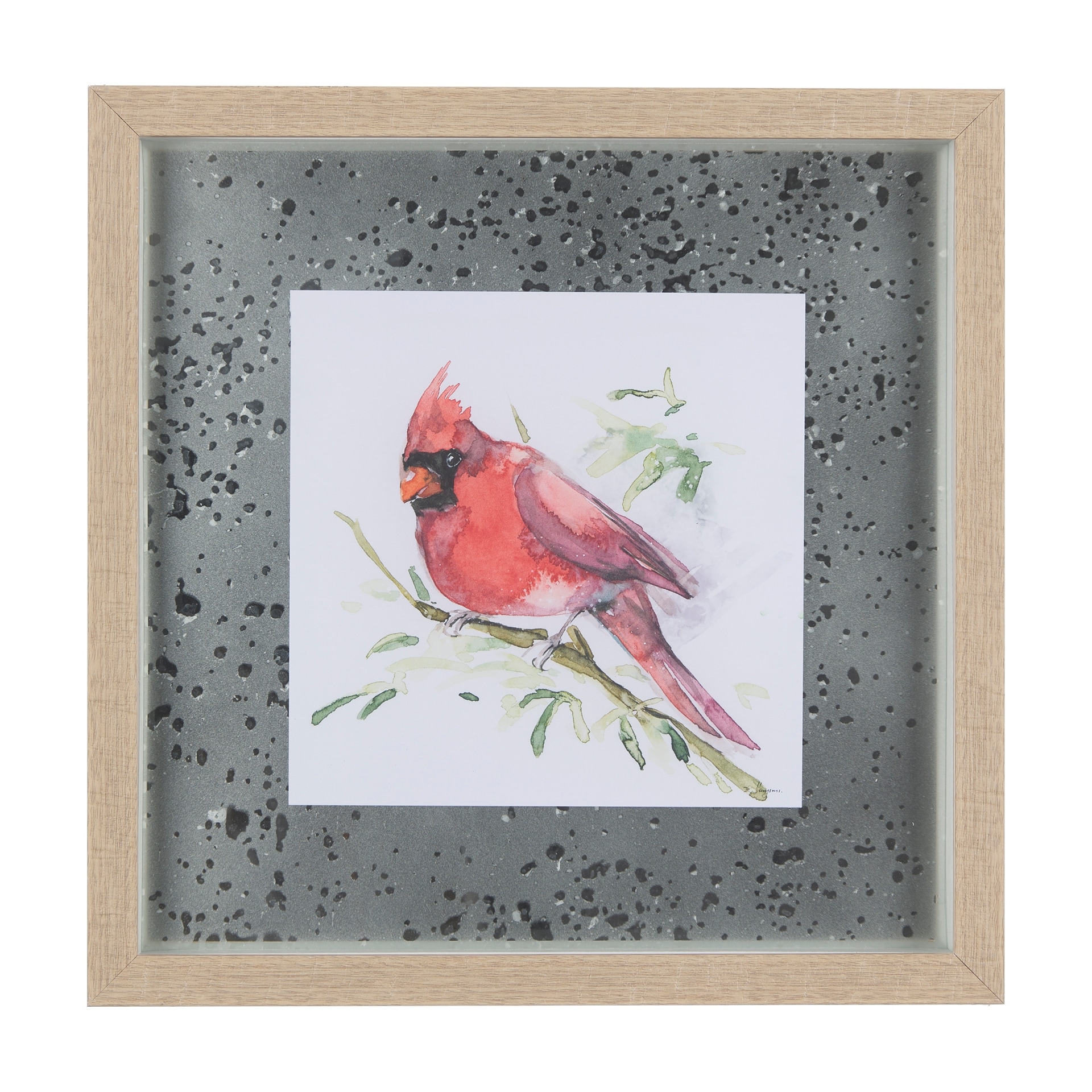 Mercana Cardinal III by Mercana Studio a Hand Embellished Textured Framed Art Print Matted under Glass