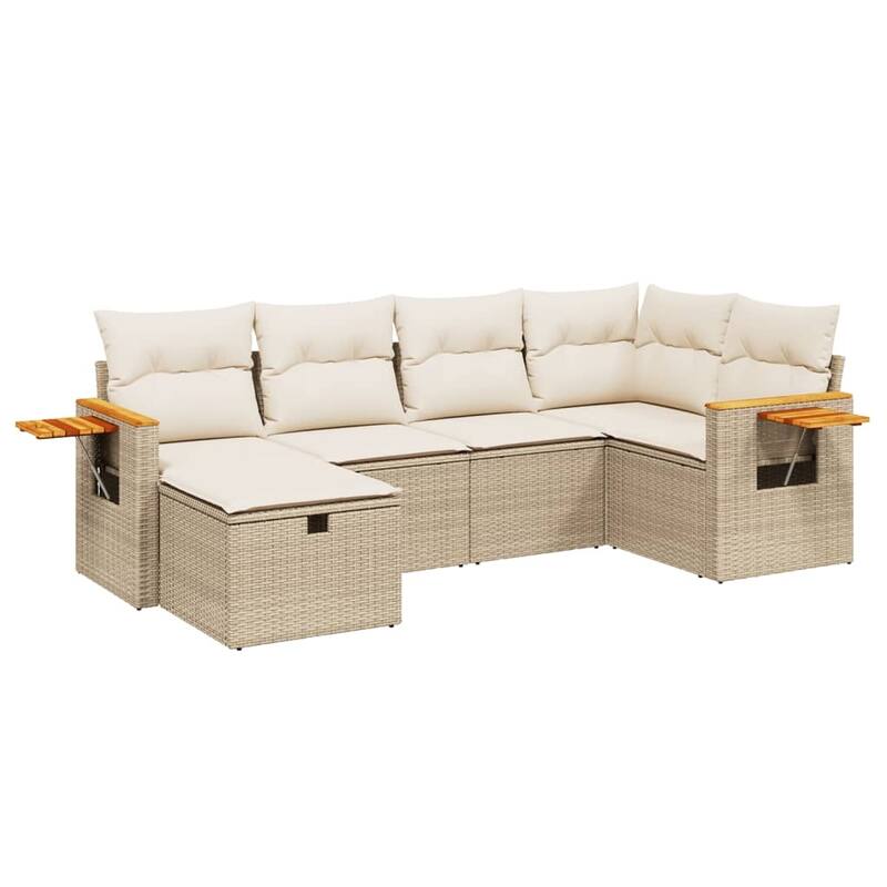 vidaXL Patio Sofa Set with Cushions Outdoor Conversation Furniture Poly Rattan