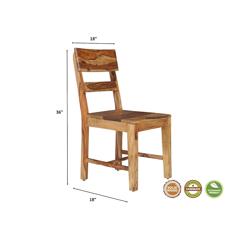 Jordan Brown Solid Wood Dining Chairs Set of 2, Ladder Back