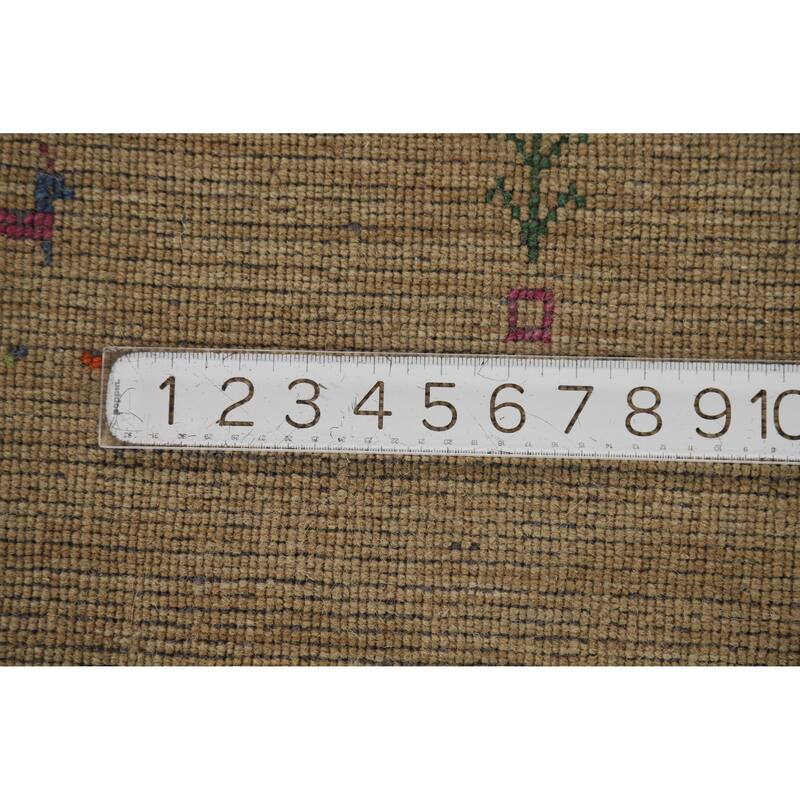 Hand Knotted Oriental 100% Wool Carpet Tribal Animal Pictorial Brown Gabbeh Area Rug - 7' 9'' X 4' 10''