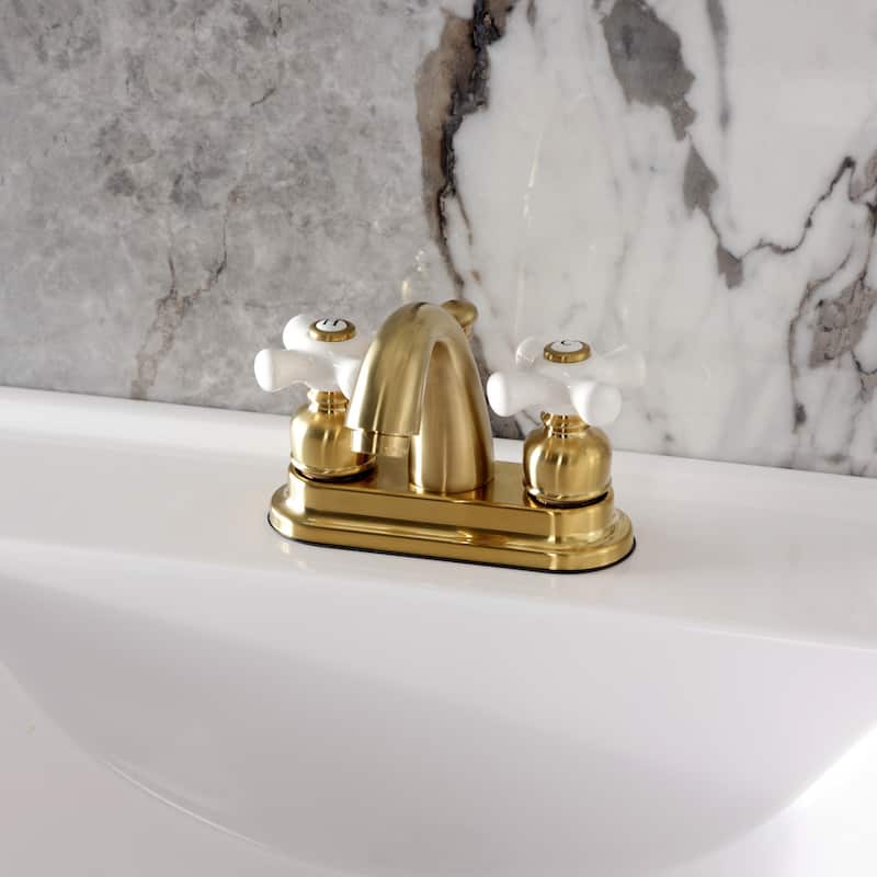 Restoration Two-Handle 3-Hole Deck Mount 4 in. Centerset Bathroom Faucet