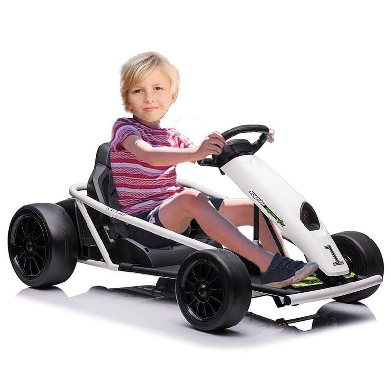 24V Kids Ride on Go Kart with Powerful Motors - White