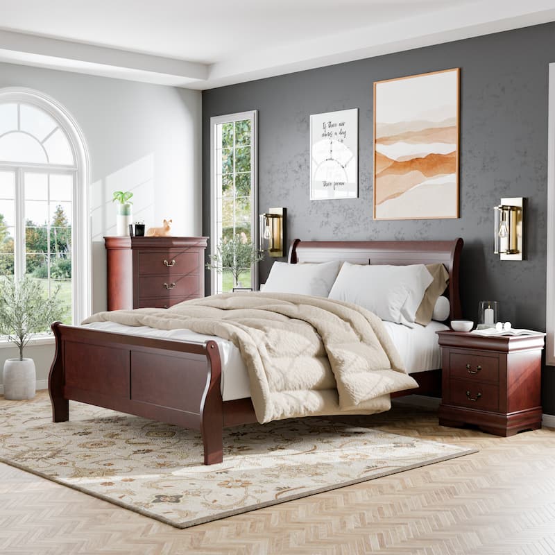 Furniture of America Mayday Traditional Solid Wood 2-Drawer Nightstand