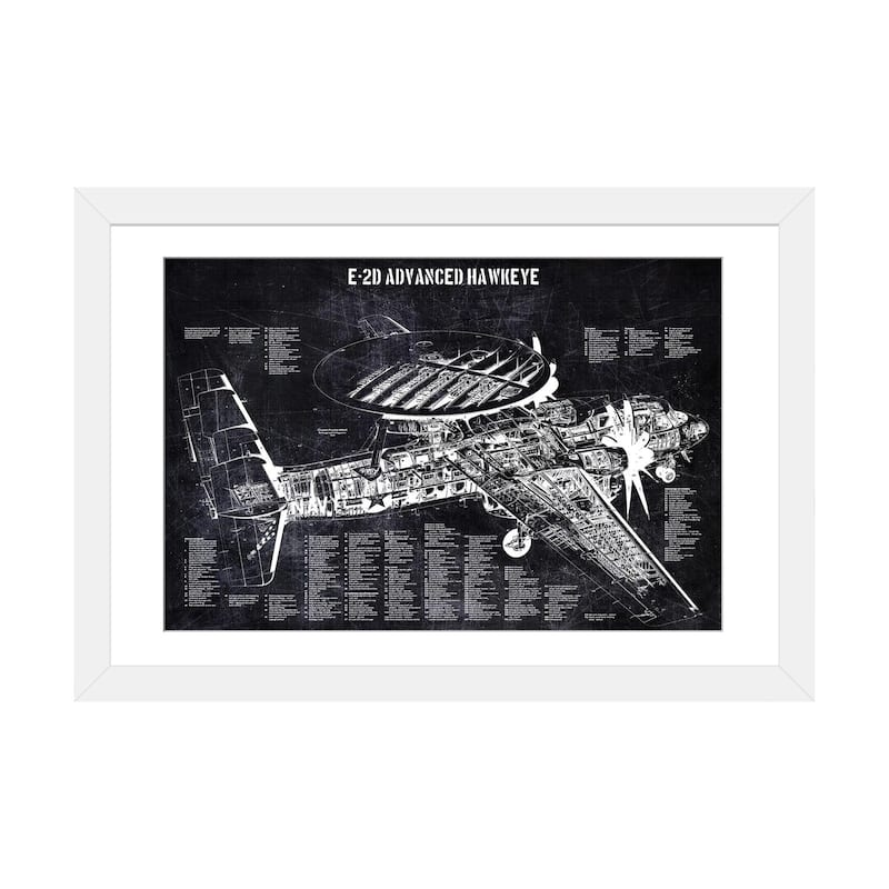 iCanvas "E-2d Advanced Hawkeye" by Joseph Fernando - White - 16x24x1