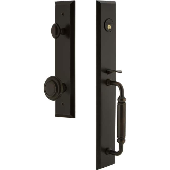 Grandeur Fifth Avenue Solid Brass Rose Keyed Entry Single Cylinder "C" - Timeless Bronze