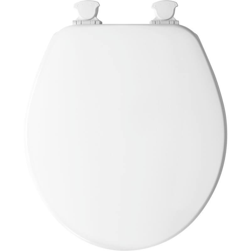 Bemis Round Closed-Front Enameled Wood Toilet Seat with Flat Cover