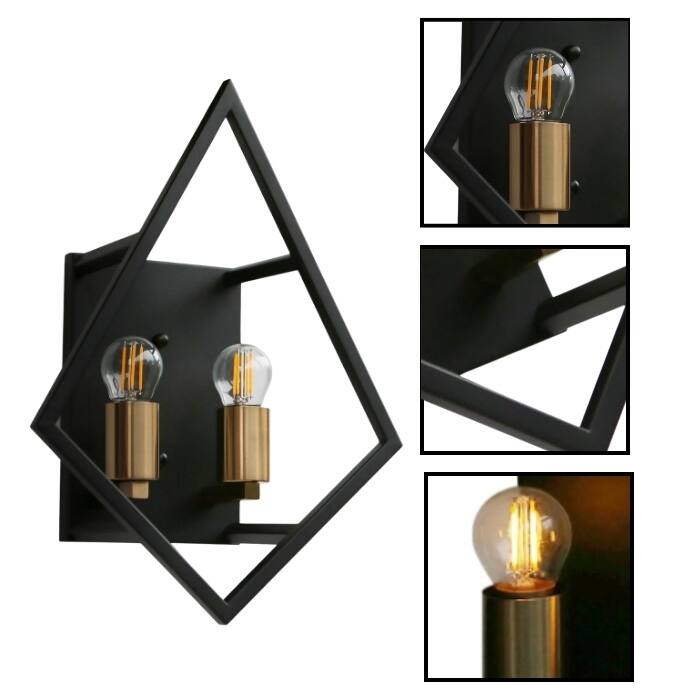 Modern lights and bulbs matte black, gold brushed wall sconces metal hall lights - N/A