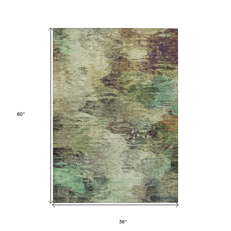 HomeRoots Abstract Transitional Rectangle Outdoor Rug