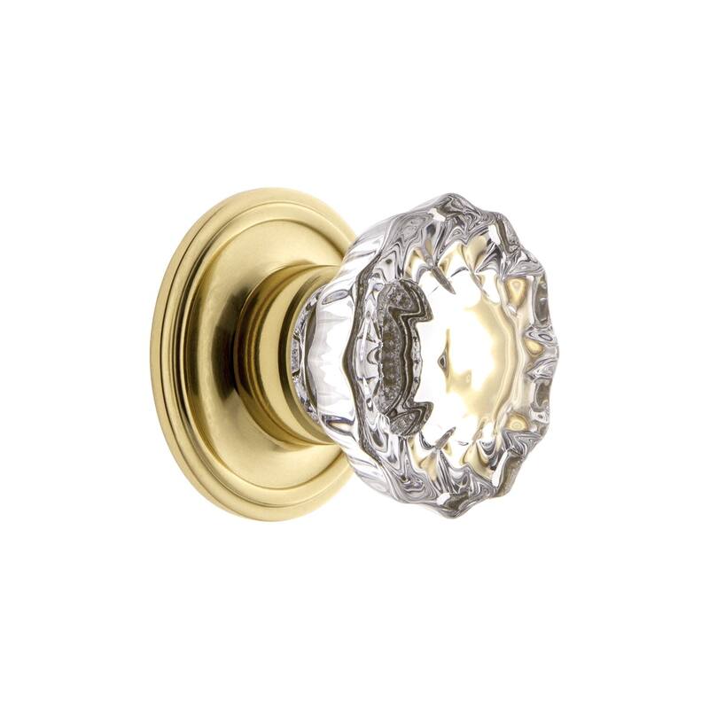 Grandeur VERS-CRYS-KNOB-GEO Versailles 1-3/8" Vintage Luxury Fluted - Polished Brass