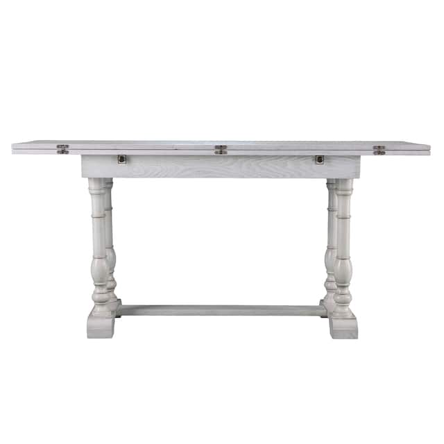 SEI Furniture Eddlewood Farmhouse Drop Leaf Trestle Console to Dining