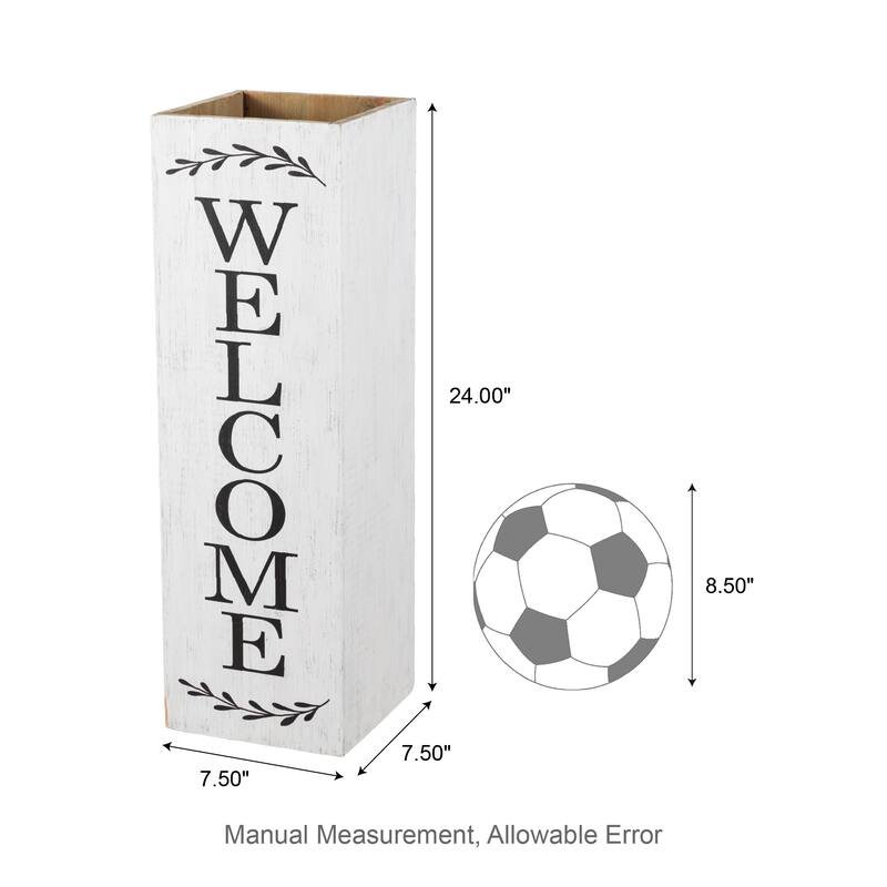 Glitzhome 24"H Double Sided Solid Wood Black White Boxed "WELCOME PORCH" Porch Sign