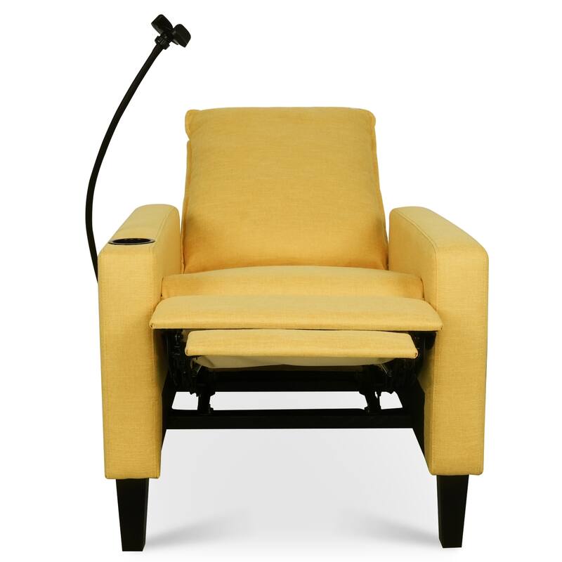 Polyester Recliner Chair with Phone Holder and Cup Holder, 3-Position Recline, 220lb Capacity