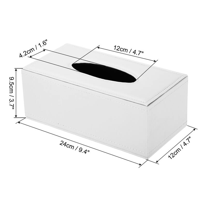 9.4x4.7x3.7" Tissue Box Cover, PVC Leather Waterproof Napkin Dispenser
