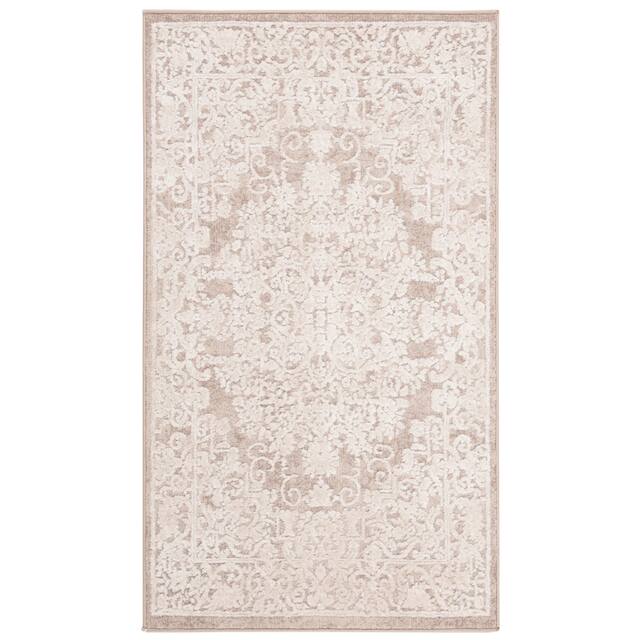 SAFAVIEH Reflection Nedelja Charming Oriental Rug - 2'3" x 16' Runner - Beige/Cream