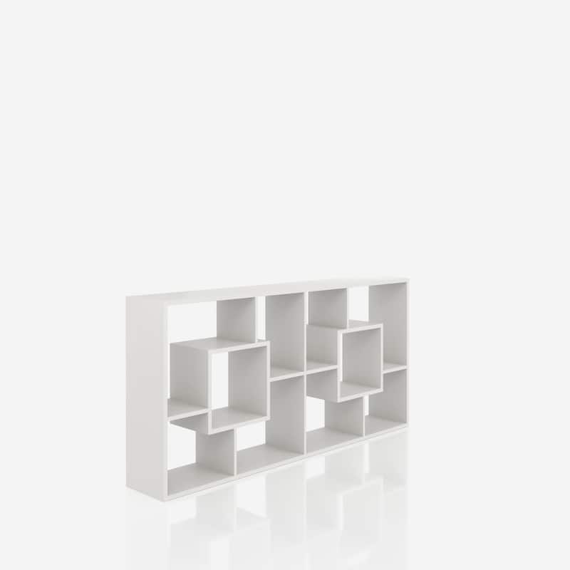 DH BASIC Modern White 72-inch 10-Open Shelf Display Bookcase by Denhour